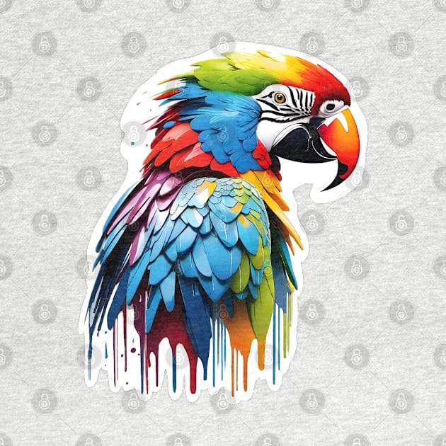 Parrot Head Dripping Rainbow Graffiti by VictoriaLehnard